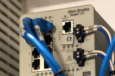 a PLC with cables & wires